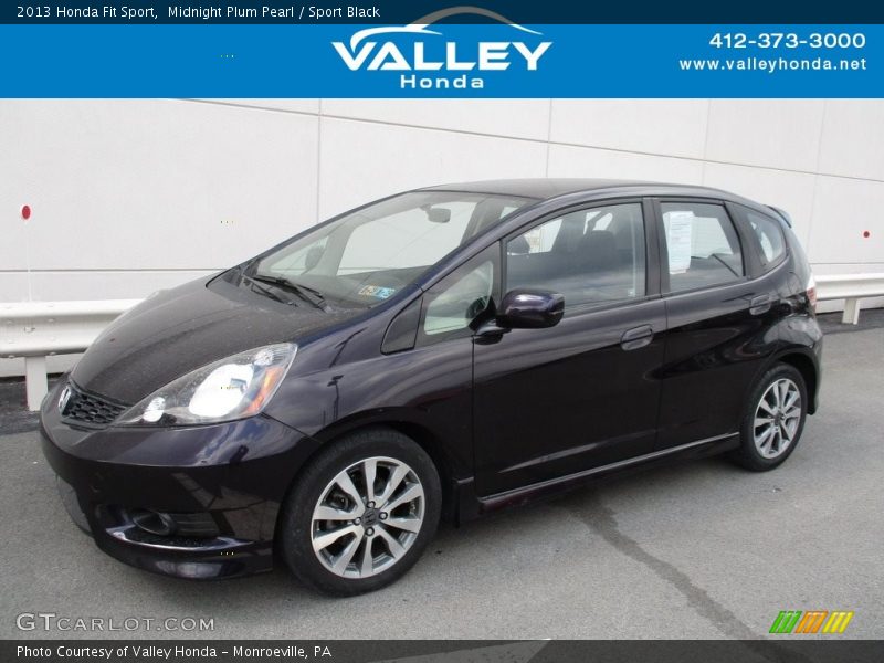 Midnight Plum Pearl / Sport Black 2013 Honda Fit Sport