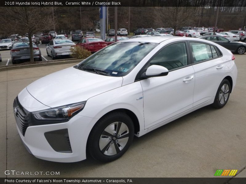 Ceramic White / Charcoal Black 2018 Hyundai Ioniq Hybrid Blue