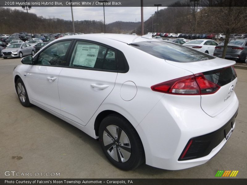 Ceramic White / Charcoal Black 2018 Hyundai Ioniq Hybrid Blue