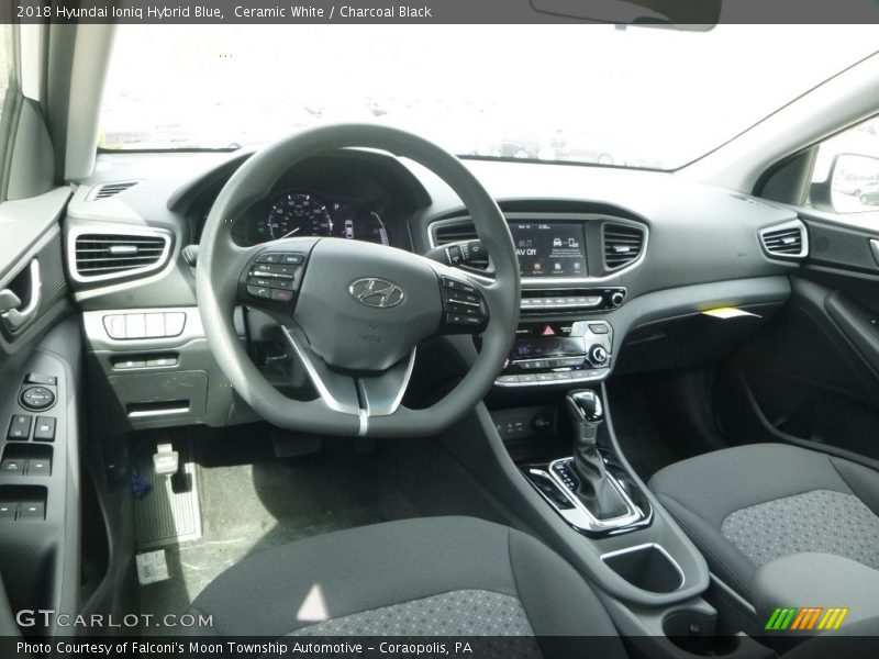 Ceramic White / Charcoal Black 2018 Hyundai Ioniq Hybrid Blue