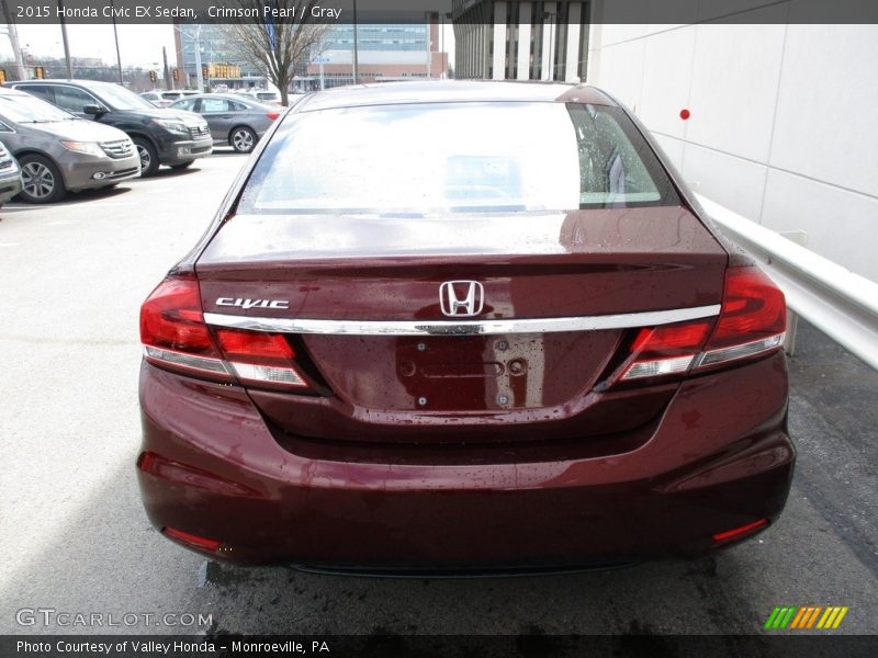 Crimson Pearl / Gray 2015 Honda Civic EX Sedan