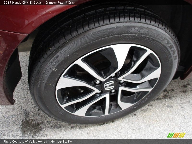 Crimson Pearl / Gray 2015 Honda Civic EX Sedan