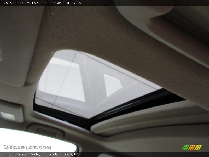 Crimson Pearl / Gray 2015 Honda Civic EX Sedan