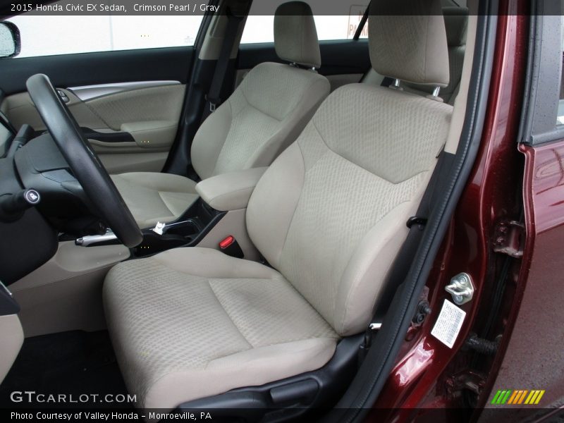 Crimson Pearl / Gray 2015 Honda Civic EX Sedan