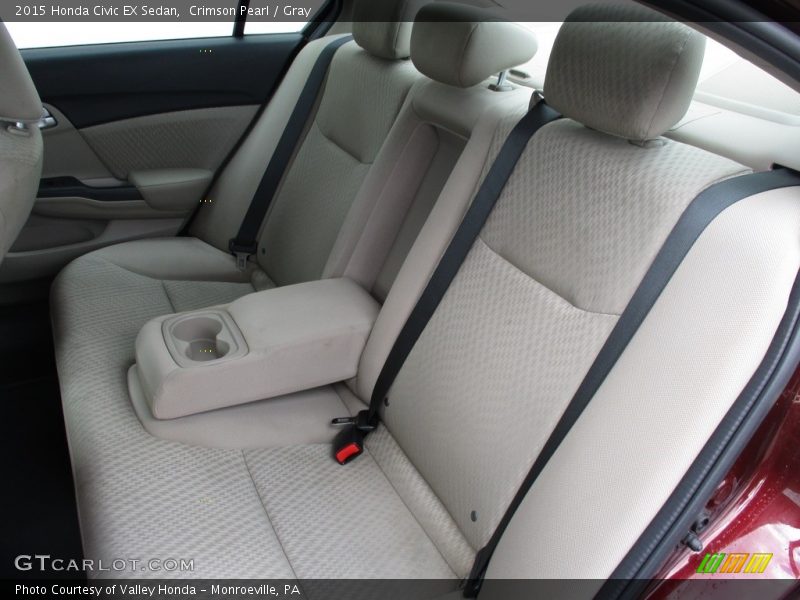 Crimson Pearl / Gray 2015 Honda Civic EX Sedan