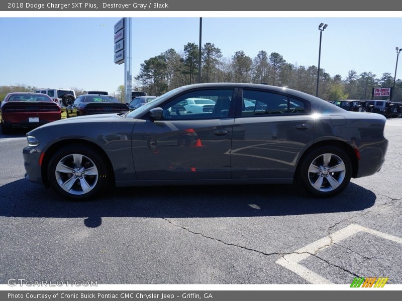 Destroyer Gray / Black 2018 Dodge Charger SXT Plus
