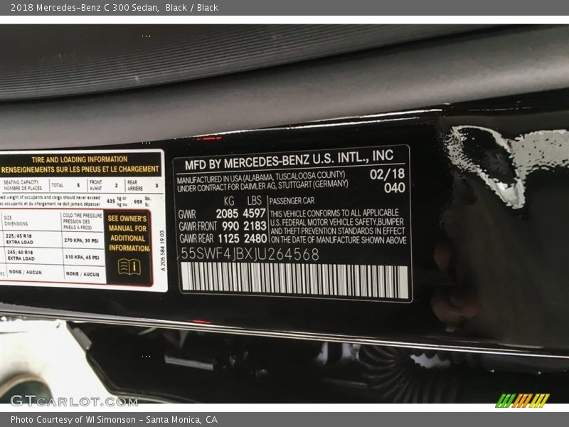 Black / Black 2018 Mercedes-Benz C 300 Sedan