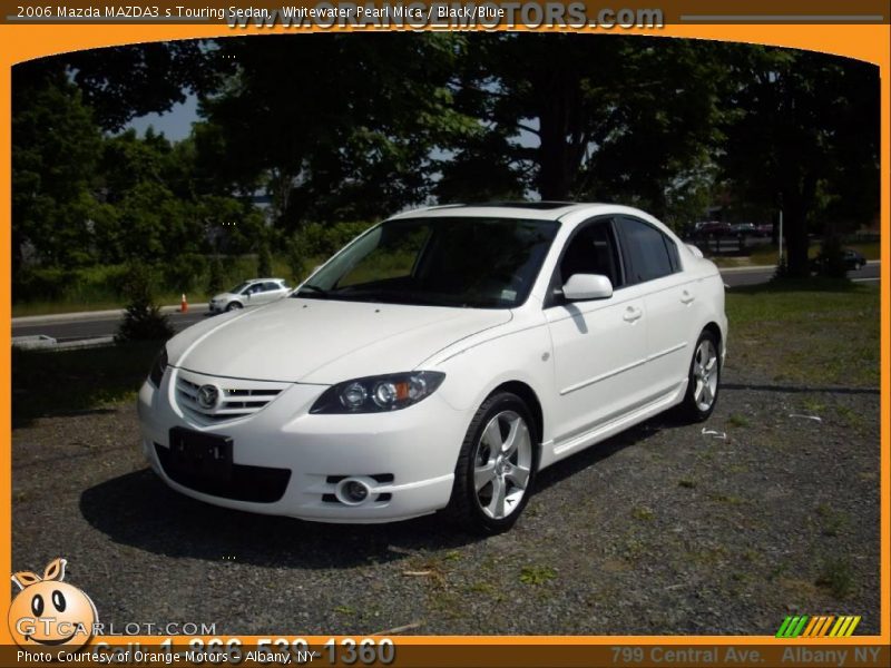 Whitewater Pearl Mica / Black/Blue 2006 Mazda MAZDA3 s Touring Sedan
