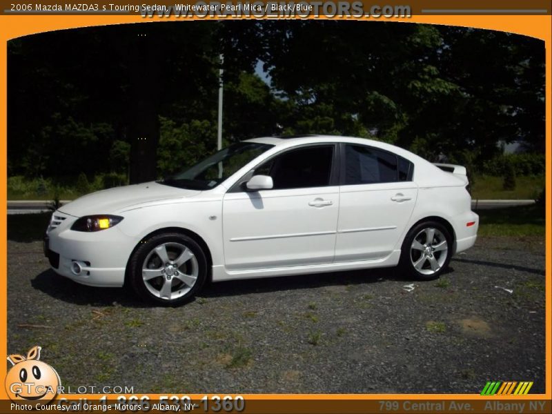 Whitewater Pearl Mica / Black/Blue 2006 Mazda MAZDA3 s Touring Sedan