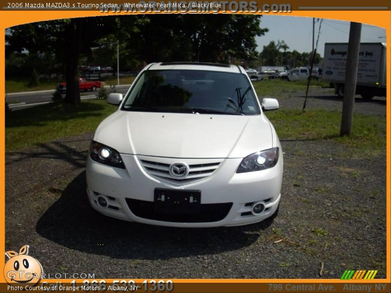 Whitewater Pearl Mica / Black/Blue 2006 Mazda MAZDA3 s Touring Sedan