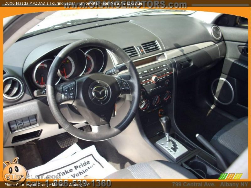 Whitewater Pearl Mica / Black/Blue 2006 Mazda MAZDA3 s Touring Sedan