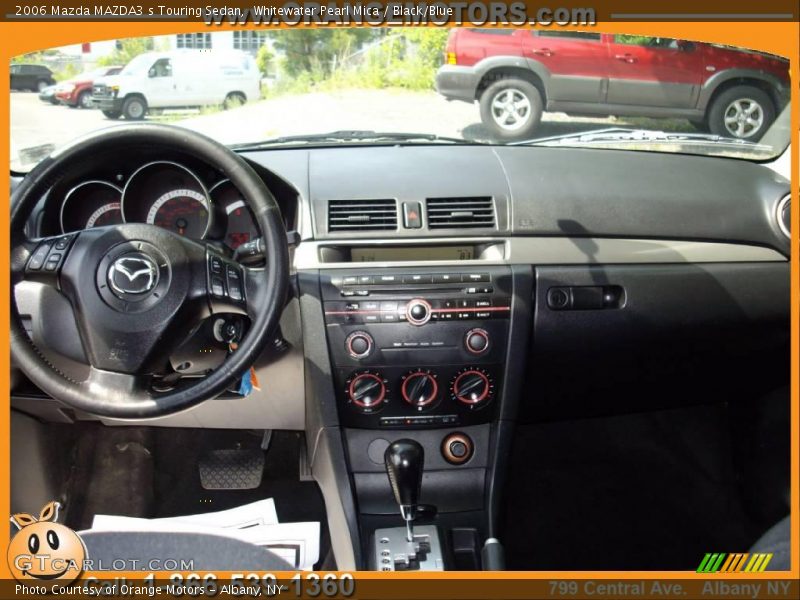 Whitewater Pearl Mica / Black/Blue 2006 Mazda MAZDA3 s Touring Sedan
