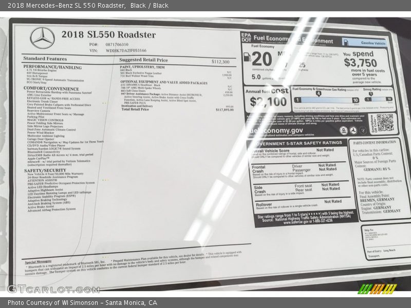 Black / Black 2018 Mercedes-Benz SL 550 Roadster