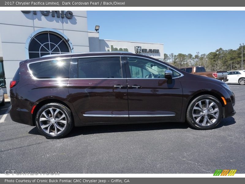 Dark Cordovan Pearl / Black/Diesel 2017 Chrysler Pacifica Limited
