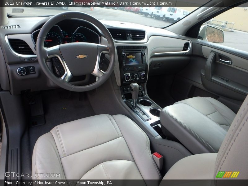 Champagne Silver Metallic / Dark Titanium/Light Titanium 2013 Chevrolet Traverse LT AWD