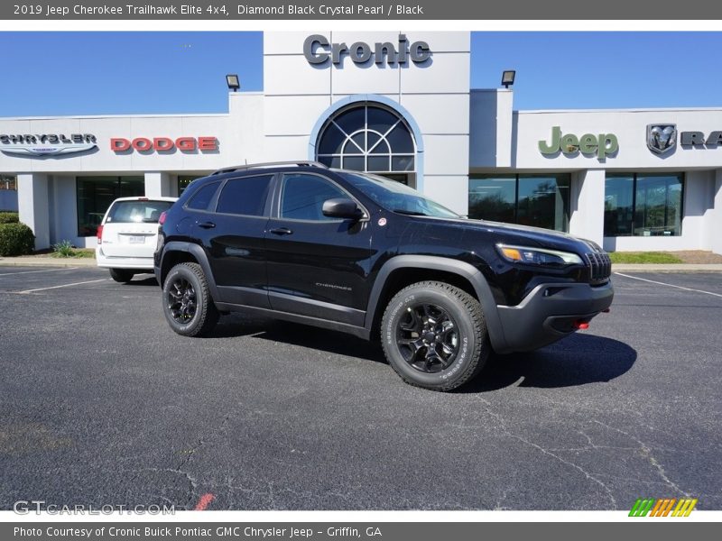 Diamond Black Crystal Pearl / Black 2019 Jeep Cherokee Trailhawk Elite 4x4