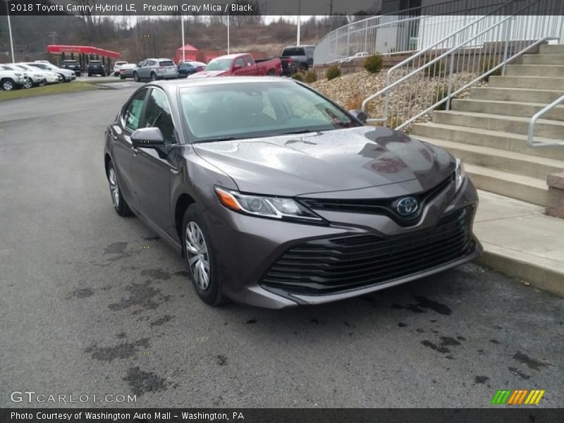 Predawn Gray Mica / Black 2018 Toyota Camry Hybrid LE