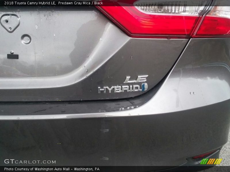 Predawn Gray Mica / Black 2018 Toyota Camry Hybrid LE