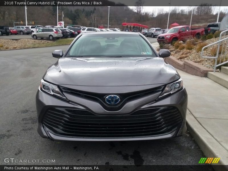 Predawn Gray Mica / Black 2018 Toyota Camry Hybrid LE