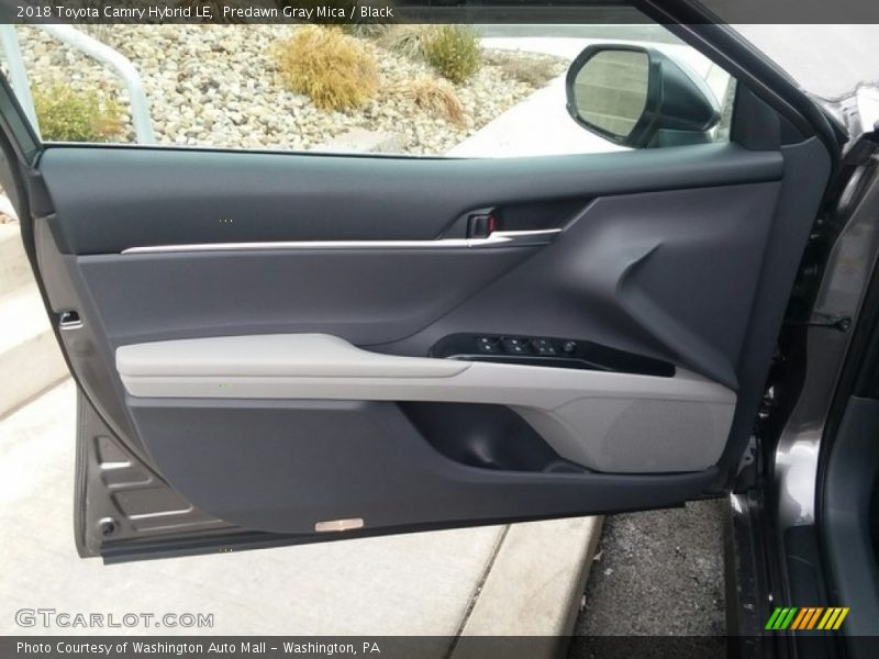 Predawn Gray Mica / Black 2018 Toyota Camry Hybrid LE