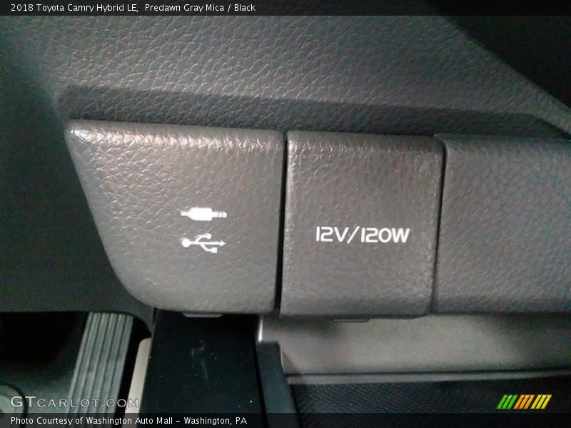 Predawn Gray Mica / Black 2018 Toyota Camry Hybrid LE