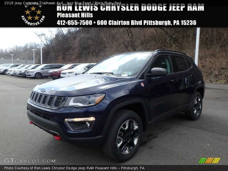 Jazz Blue Pearl / Black/Ruby Red 2018 Jeep Compass Trailhawk 4x4