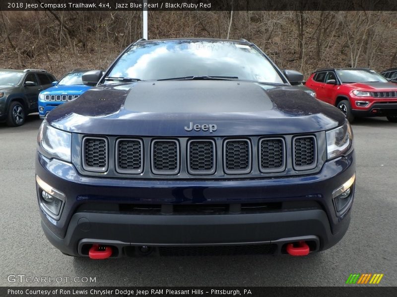 Jazz Blue Pearl / Black/Ruby Red 2018 Jeep Compass Trailhawk 4x4