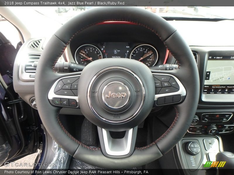 Jazz Blue Pearl / Black/Ruby Red 2018 Jeep Compass Trailhawk 4x4