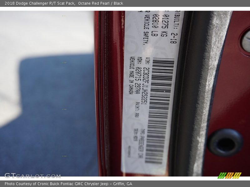 Octane Red Pearl / Black 2018 Dodge Challenger R/T Scat Pack
