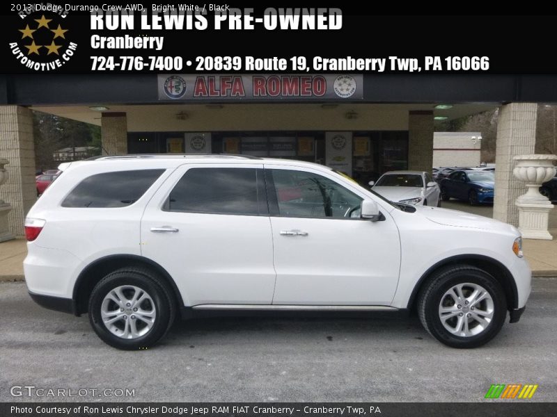 Bright White / Black 2013 Dodge Durango Crew AWD