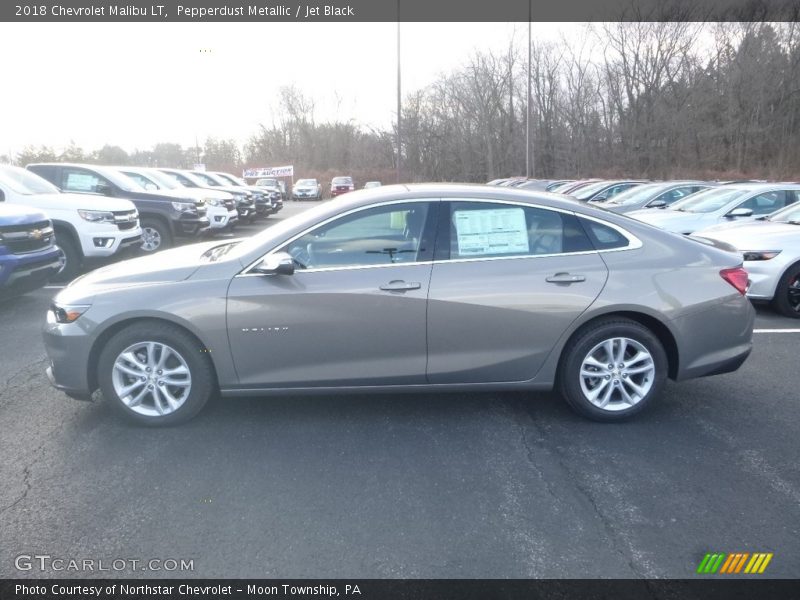 Pepperdust Metallic / Jet Black 2018 Chevrolet Malibu LT