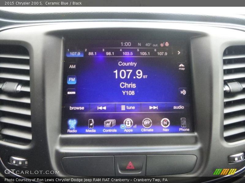 Ceramic Blue / Black 2015 Chrysler 200 S