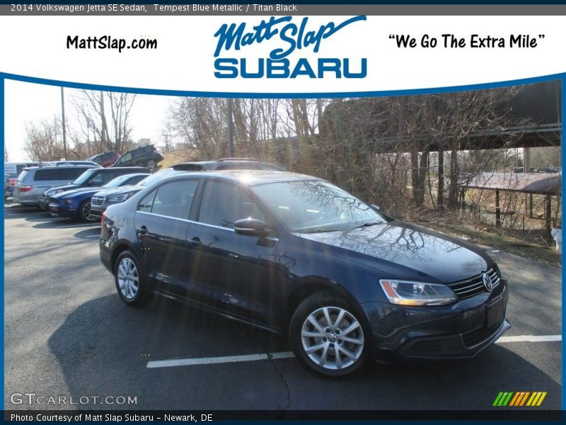 Tempest Blue Metallic / Titan Black 2014 Volkswagen Jetta SE Sedan