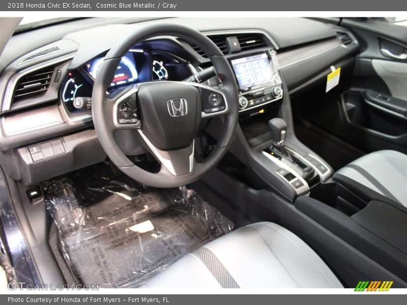 Cosmic Blue Metallic / Gray 2018 Honda Civic EX Sedan