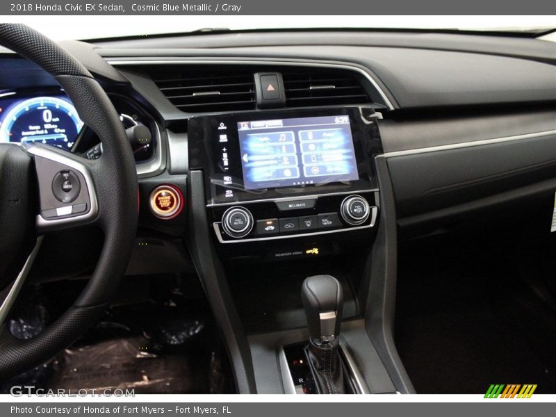 Cosmic Blue Metallic / Gray 2018 Honda Civic EX Sedan