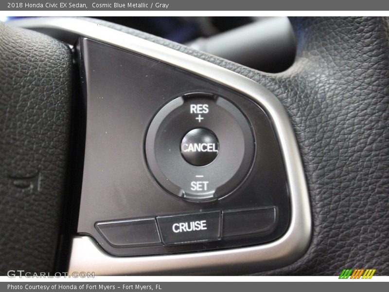 Cosmic Blue Metallic / Gray 2018 Honda Civic EX Sedan