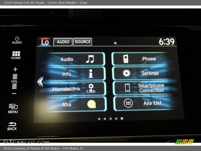 Cosmic Blue Metallic / Gray 2018 Honda Civic EX Sedan