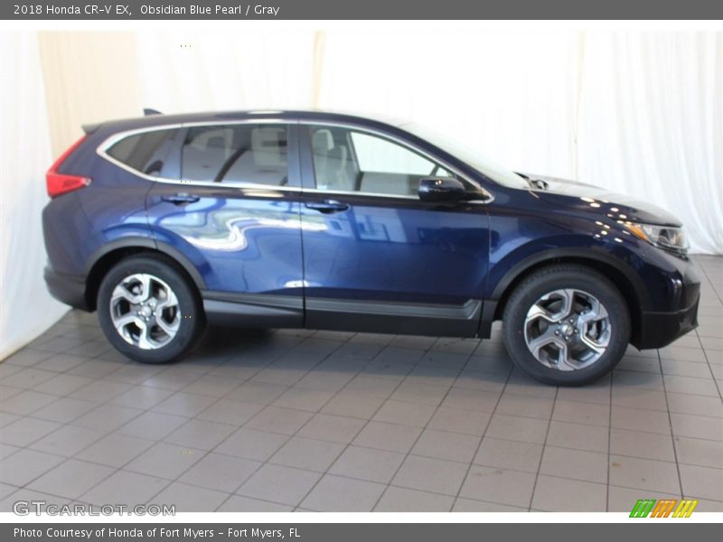 Obsidian Blue Pearl / Gray 2018 Honda CR-V EX