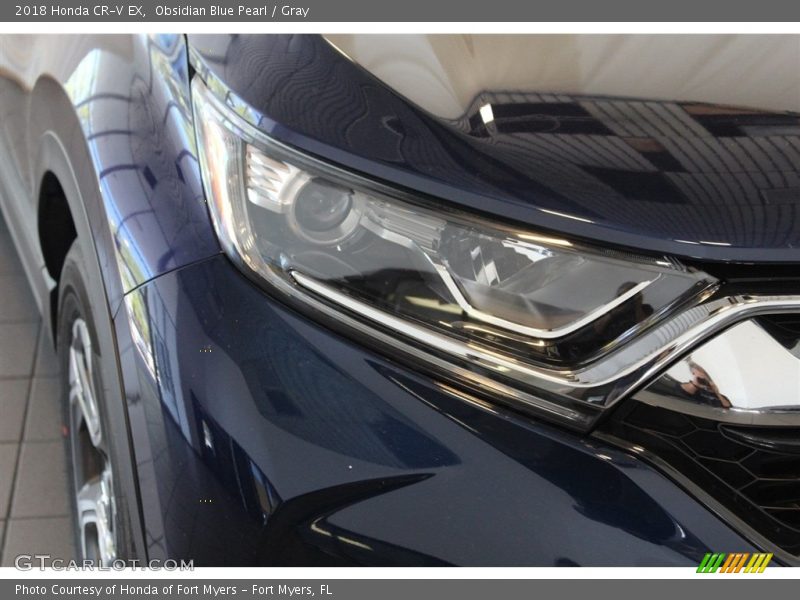 Obsidian Blue Pearl / Gray 2018 Honda CR-V EX