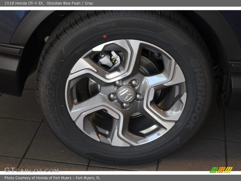 Obsidian Blue Pearl / Gray 2018 Honda CR-V EX