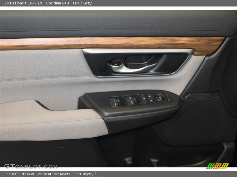 Obsidian Blue Pearl / Gray 2018 Honda CR-V EX