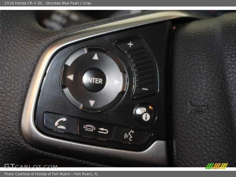 Obsidian Blue Pearl / Gray 2018 Honda CR-V EX