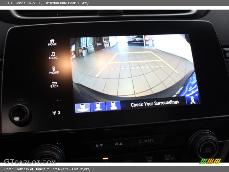 Obsidian Blue Pearl / Gray 2018 Honda CR-V EX