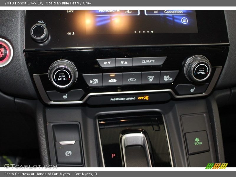 Obsidian Blue Pearl / Gray 2018 Honda CR-V EX