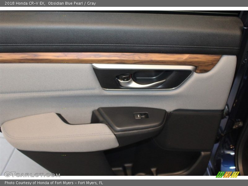 Obsidian Blue Pearl / Gray 2018 Honda CR-V EX