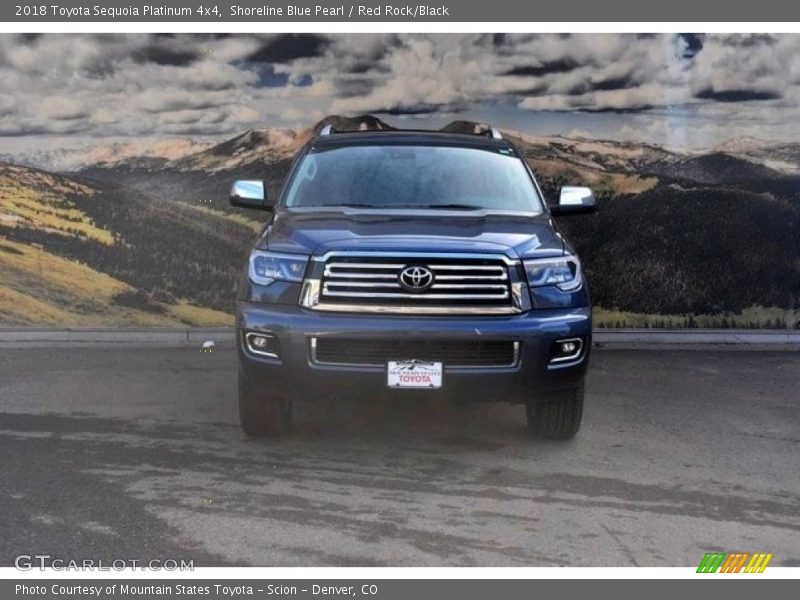 Shoreline Blue Pearl / Red Rock/Black 2018 Toyota Sequoia Platinum 4x4