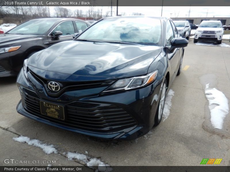 Galactic Aqua Mica / Black 2018 Toyota Camry LE
