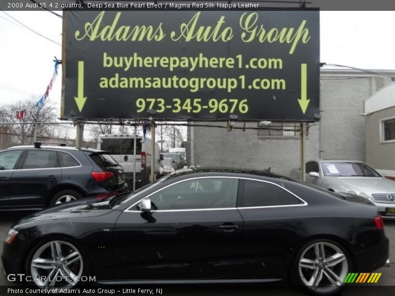 Deep Sea Blue Pearl Effect / Magma Red Silk Nappa Leather 2009 Audi S5 4.2 quattro