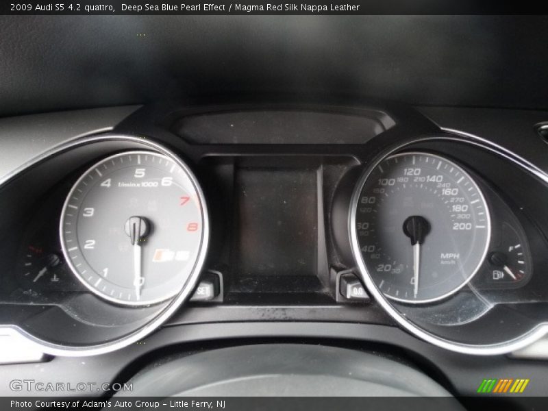 Deep Sea Blue Pearl Effect / Magma Red Silk Nappa Leather 2009 Audi S5 4.2 quattro