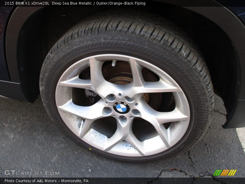 Deep Sea Blue Metallic / Oyster/Orange-Black Piping 2015 BMW X1 xDrive28i